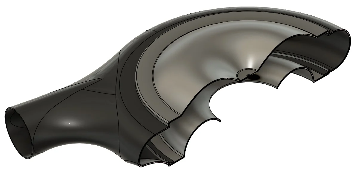 CAD-render van de behuizing van de cold air intake