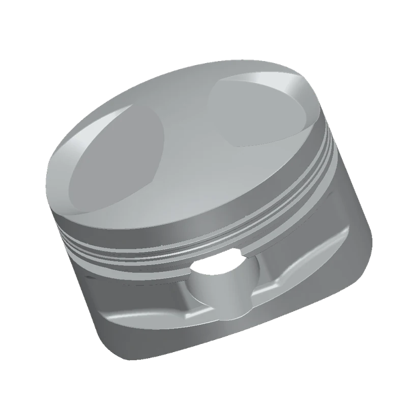 CAD-model van een zuiger, voor het CAM-werk bij Post & Dros Motorenrevisie
